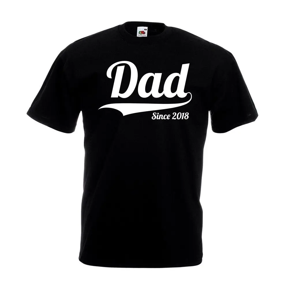 2018 г. Футболка с надписью Dad Since новый подарок на Рождество и день рождения для