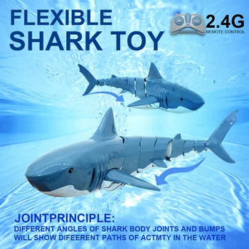 

Remote Control Shark Electric Simulation Fish 20 Minutes Long Battery Life Toy Fish Summer Water Children New Gift Toys RC Shark