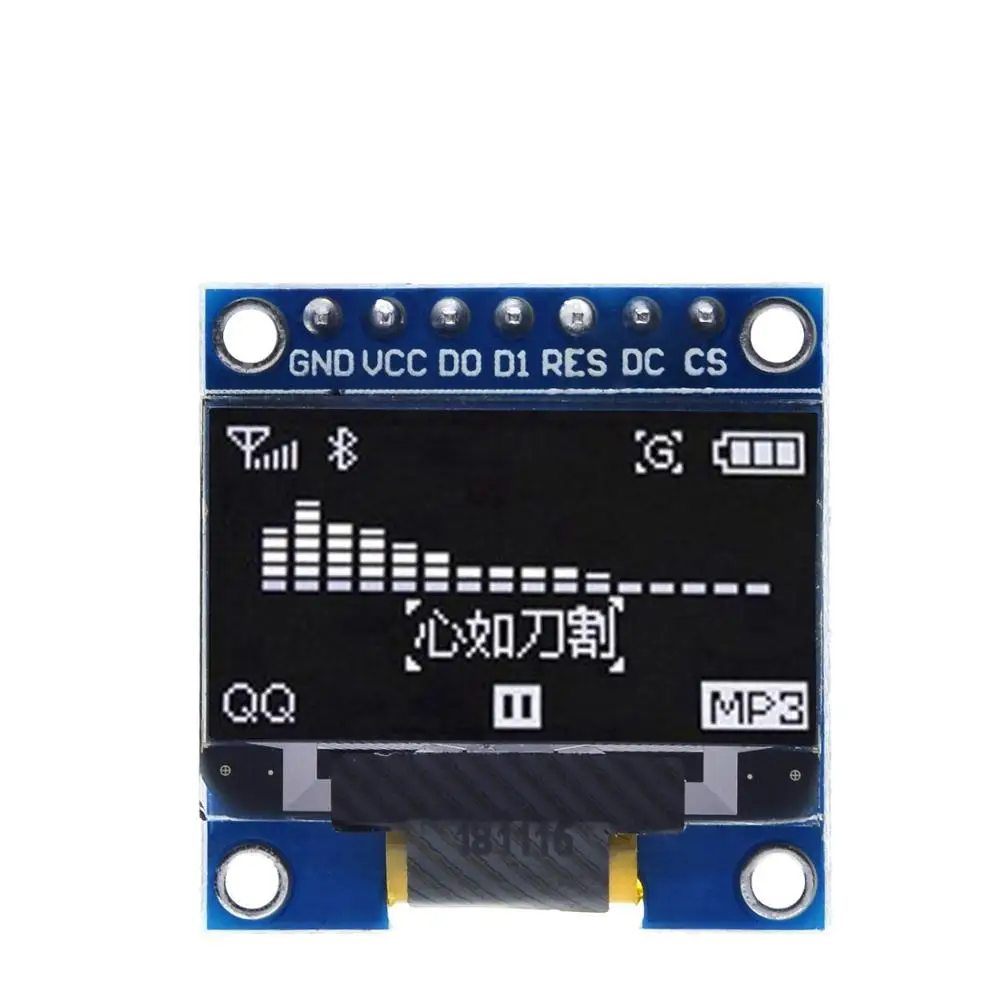 Модуль дисплея OLED 0 96 дюйма SPI белый синий цвет 128X64 7Pin желтый чип драйвера SSD1306 для