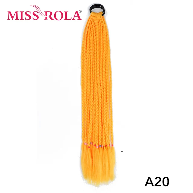 Synthetic Chignon Hair 60cm Hair Color Gradient Dirty Braided Ponytail Women Elastic Hair Rubber Band Hair Accessories Headband A20