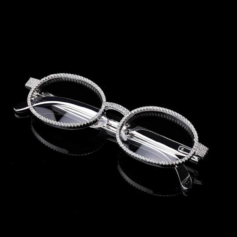 Хип-хоп Iced Out CZ Камень Золото Серебро Bling очки для мужчин и женщин Bling рэппер ювелирные изделия Прямая поставка