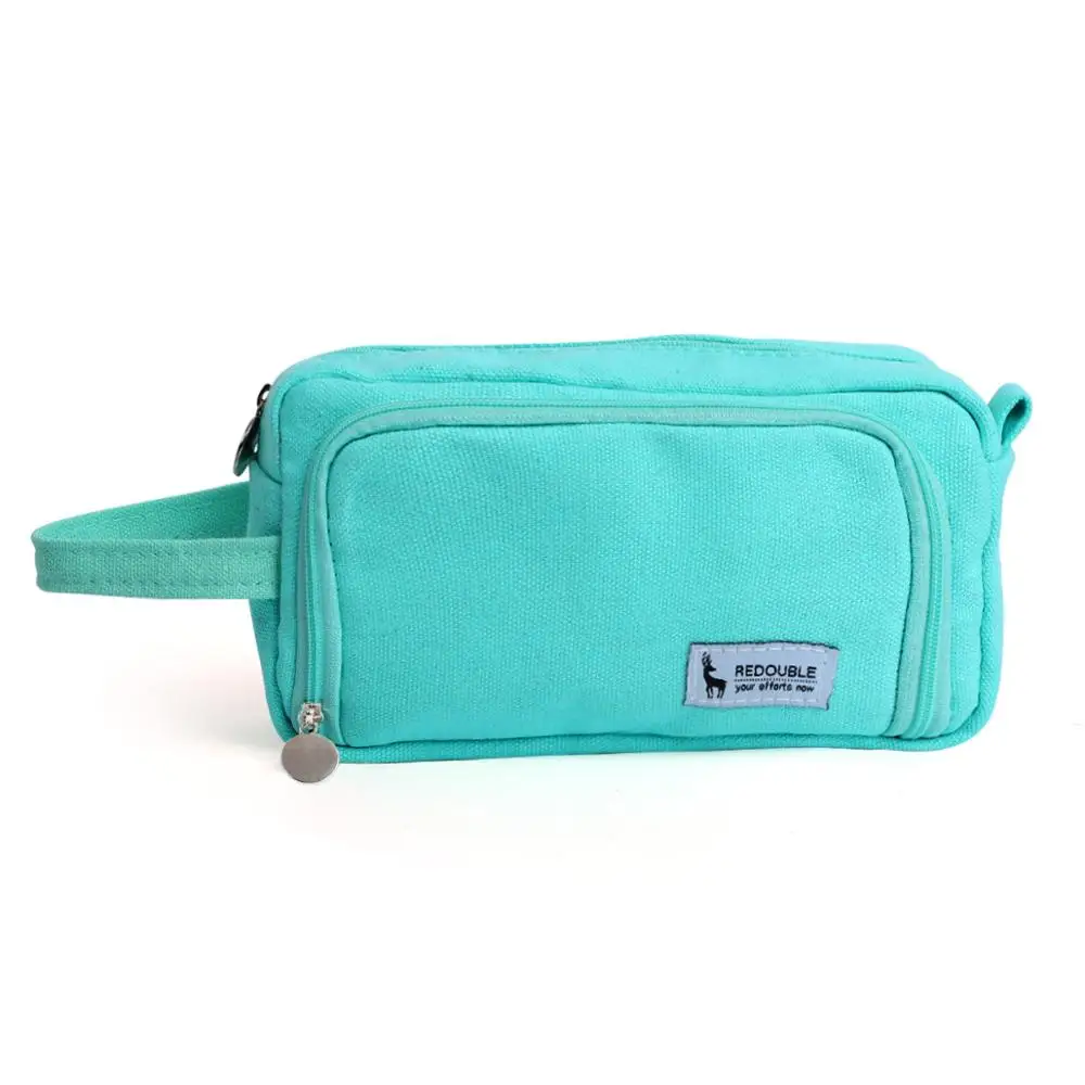 Полосатый пенал сплошной цвет школьные принадлежности trousse scolaire stylo двухслойные