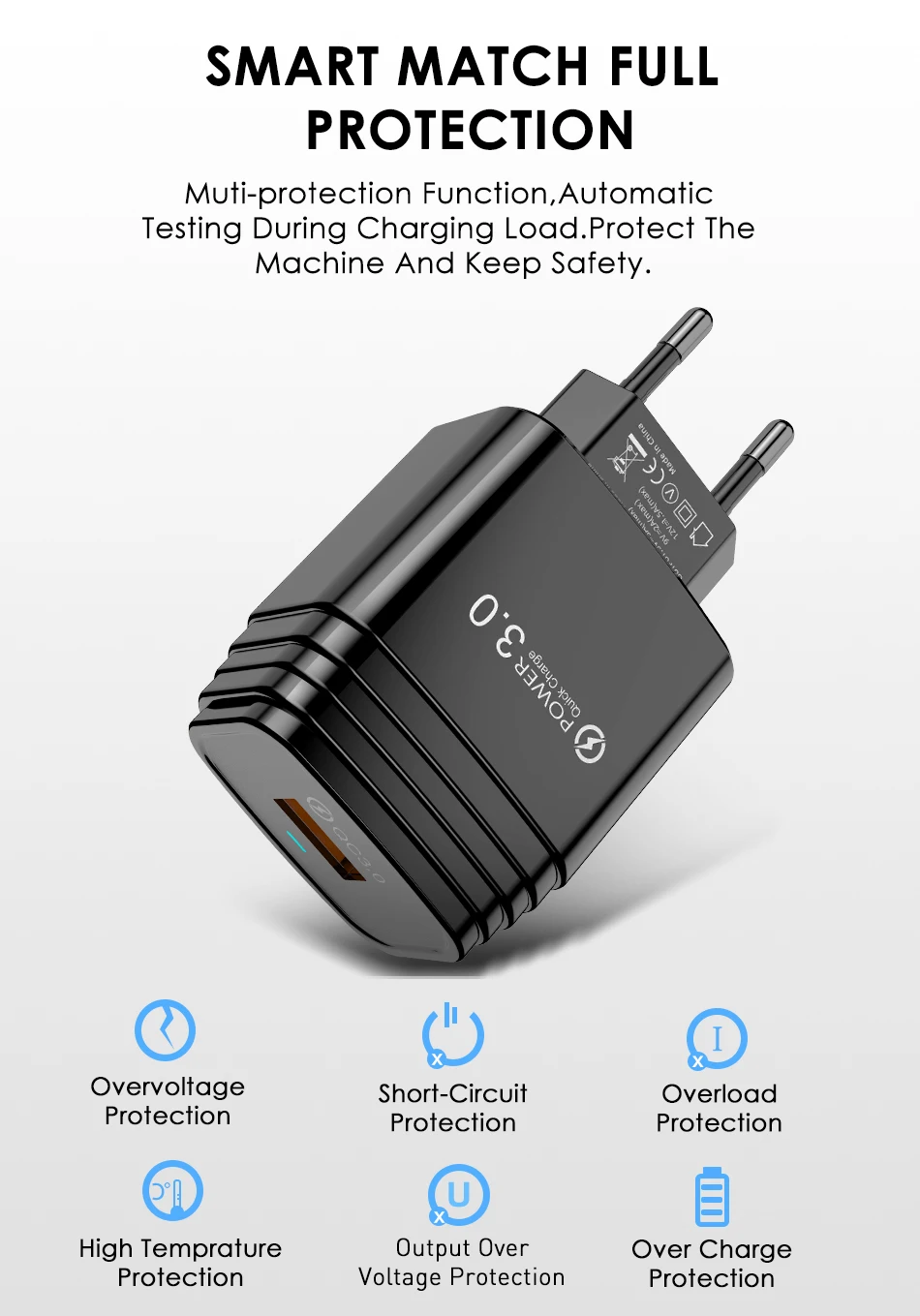 Быстрое зарядное устройство USB GTWIN 3A для iPhone samsung huawei Quick Charge 3,0 EU US Plug для мобильных телефонов QC 3,0 быстрое настенное зарядное устройство