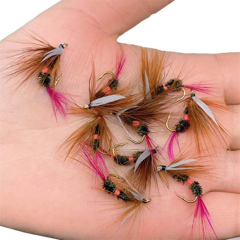 GRANDE VALORE 30 pz mosche trota mosca vermi con ganci bagliori esca