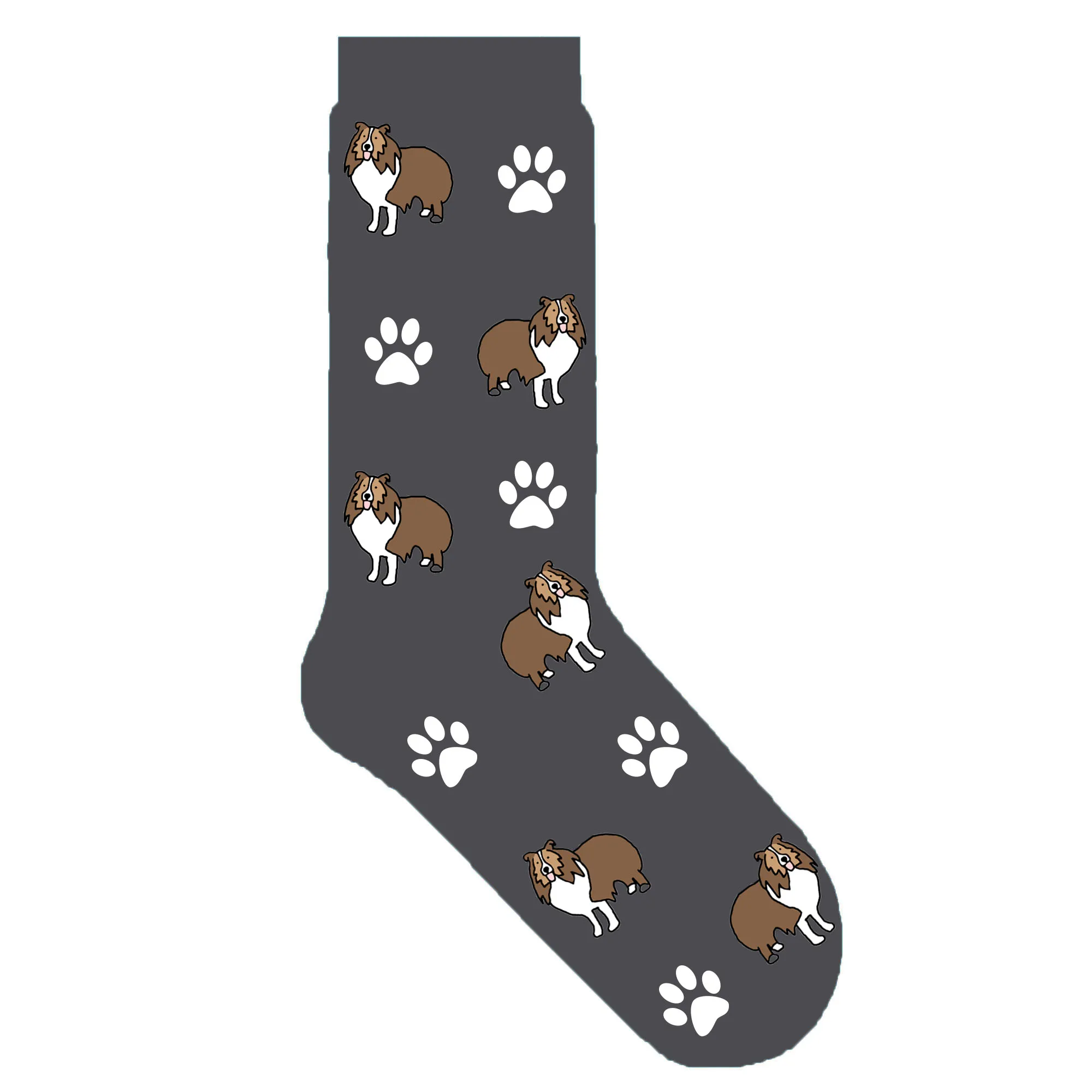 sheltie dog Sheltie crew socks with cute dog Shetland Sheepdog dog theme gift ORIGINAL puppy women unisex cotton sox 50 pair/lot EU 38-44 - Цвет: sheltie dog