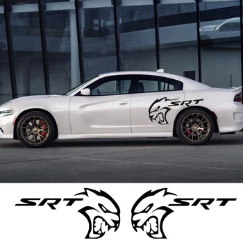 

2Pcs Car Side Door Stickers For Dodge Mopar Challenger Srt DIY Auto Vinyl Film Decals Styling Automobile Car Tuning Accessories