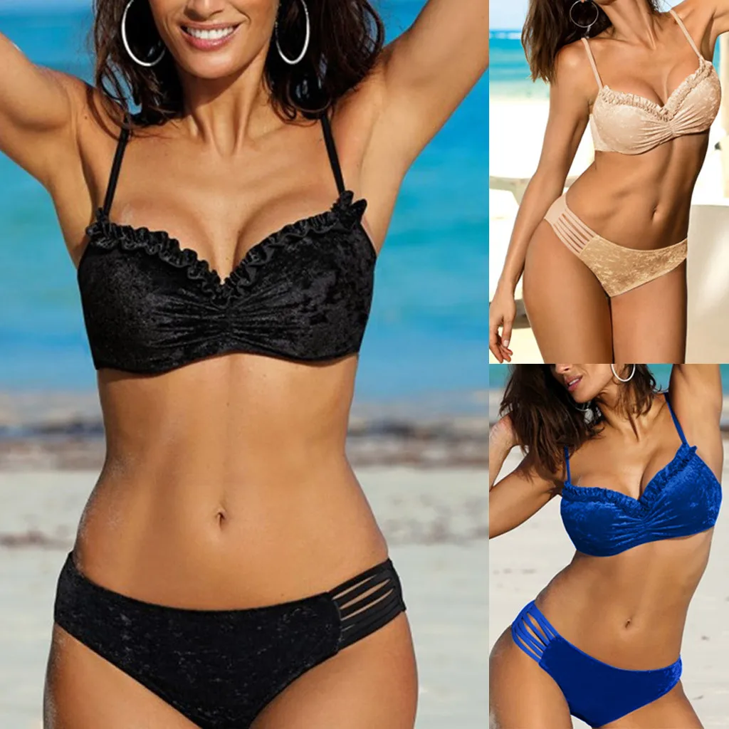 

Best Selling Women Padded Biquini Push Up Split Bathing Suit For Lady Lace Underwear Set Wire Free Lengerie For Bathers Intimate