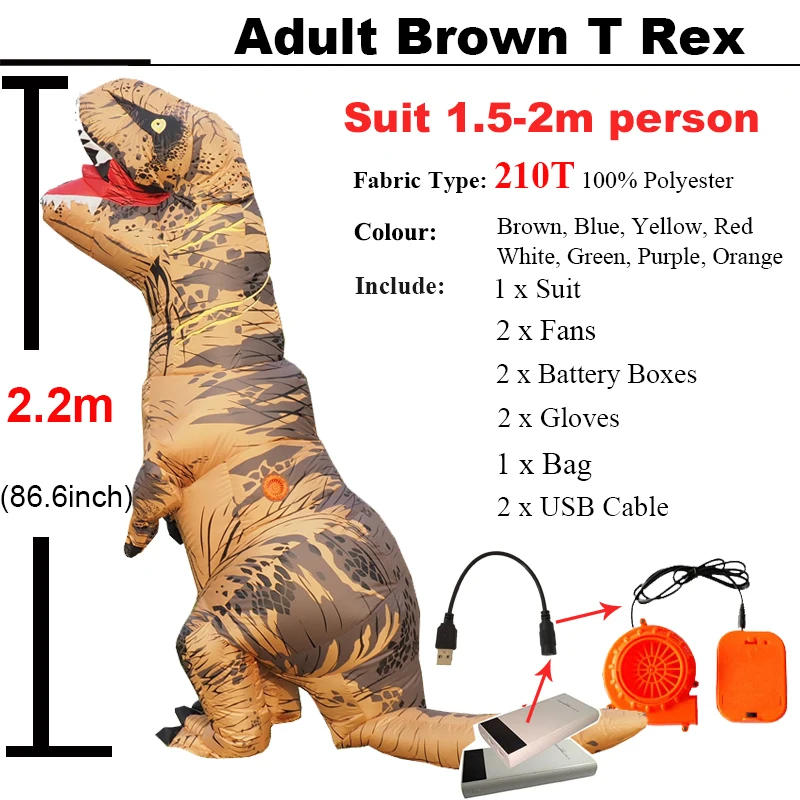 Детские надувной динозавр T костюмы тираннозавров дуть динозавр карнавал Хэллоуин динозавр T Rex Косплей Костюм талисман Вечерние