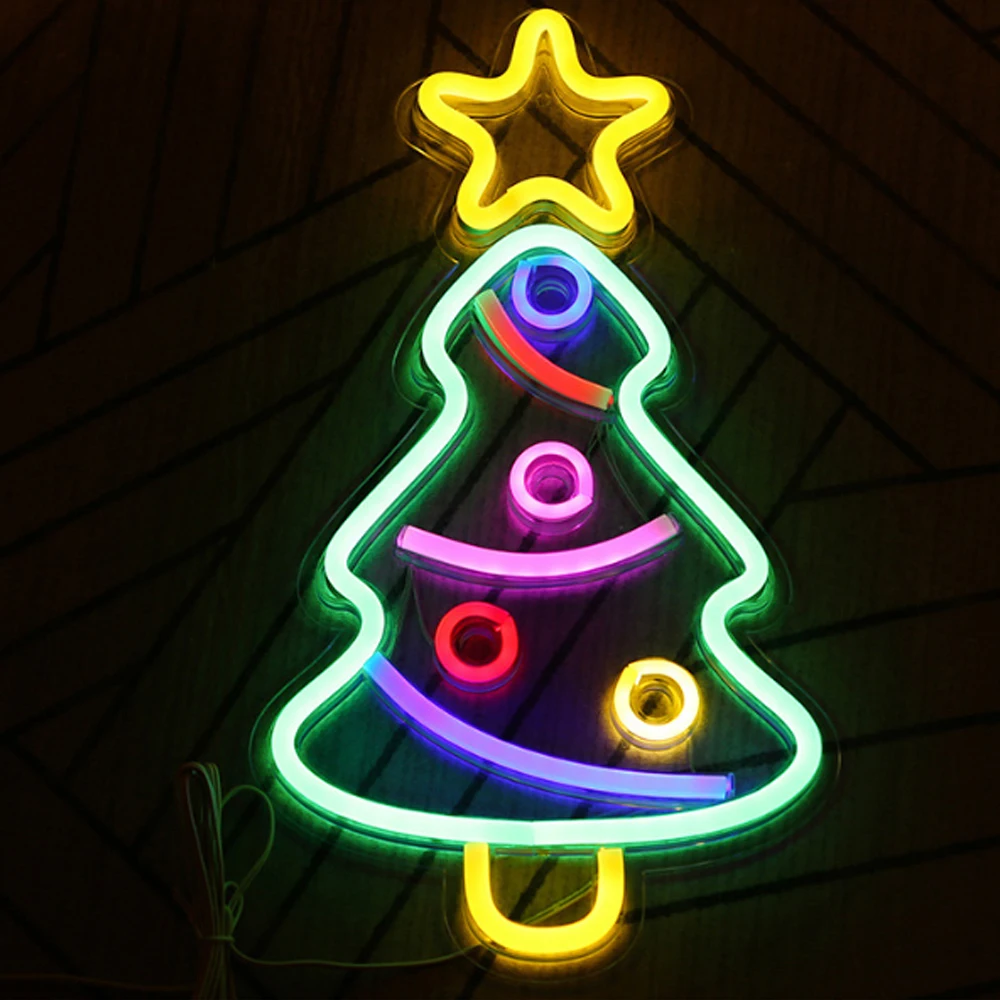 Colorful LED Neon Lamp USB Alpaca Dolphin Star Rainbow Cloud  Hustle Led Backplane Neon Light for Home Decoration Night Light 19