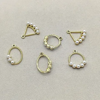 

New arrival! 100pcs Zinc alloy/Imitation pearl Charm for Hand Made Earrings Making/DIY parts,Jewelry Finding & Component