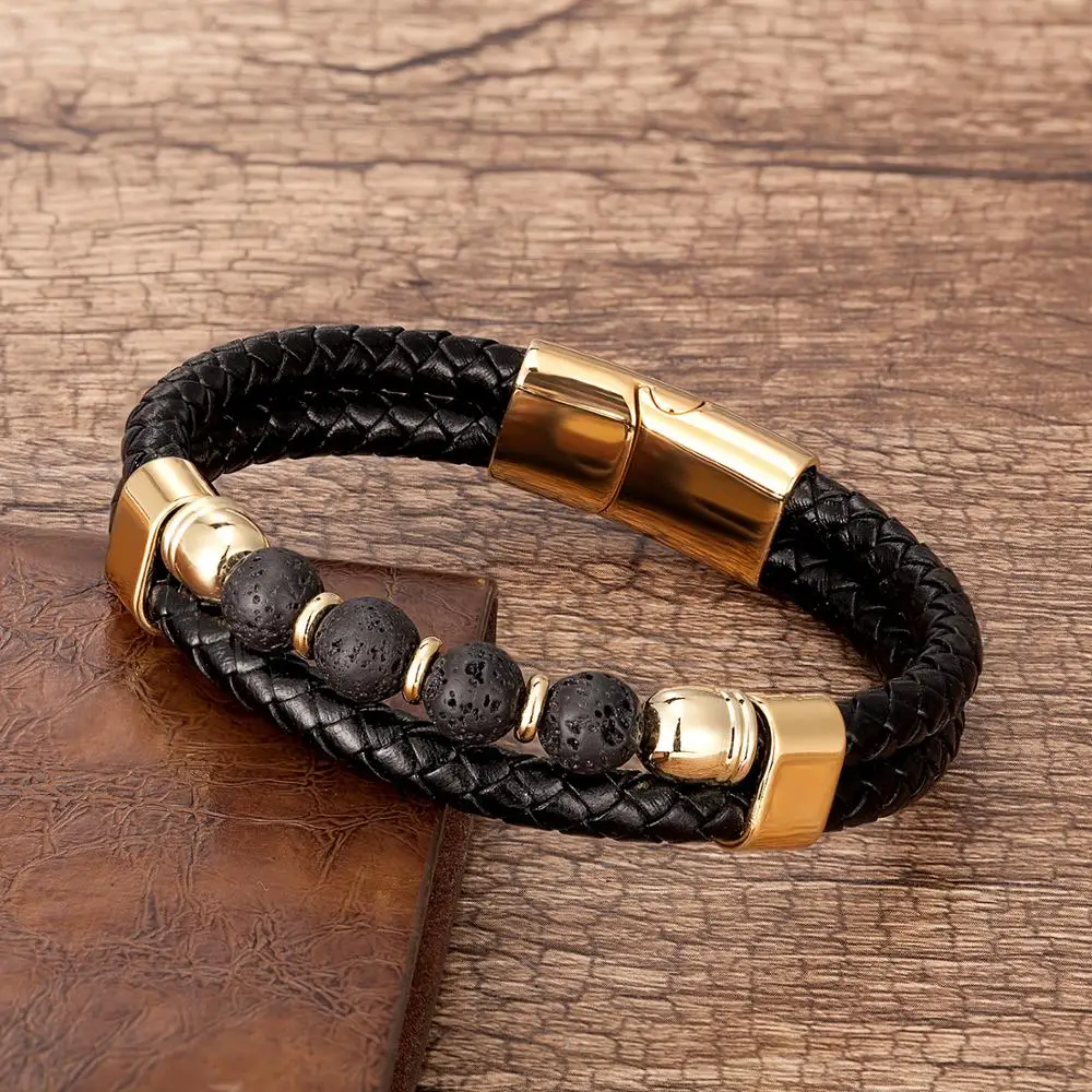 Bracelet Jewelry Natural Stone Beads Leather Charm 9 Style