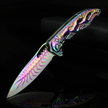 

Outdoor knife purple Centipede folding knife survival knife camping multifunctional knife field self-defense knife