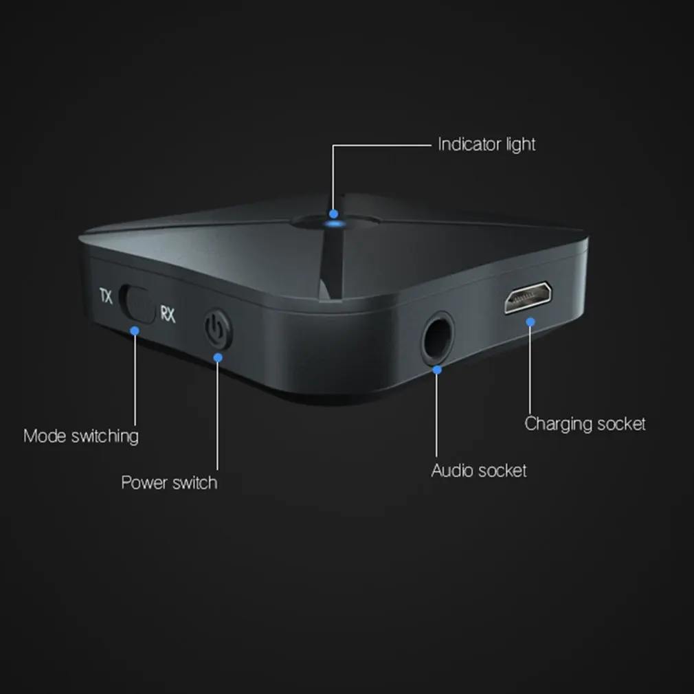 KN319 Bluetooth 5.0 Receiver Transmitter Audio Music Stereo Wireless Adapter Rca 3.5Mm Aux Jack For Speaker TV Car PC Headphones