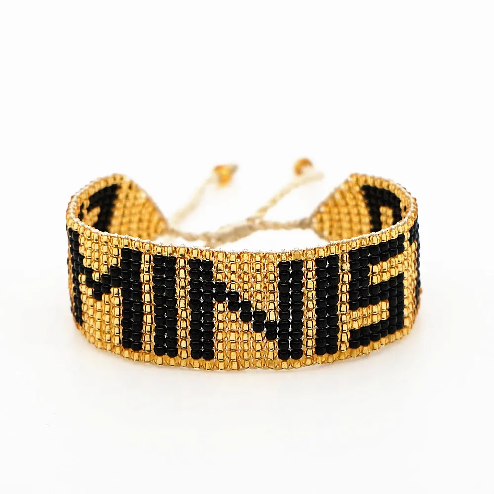 

Go2boho MIYUKI Bracelet FEMINISTR-Women Letter Bracelets Mexico Pulseras Mujer Moda 2019 Boho Chic Jewelry Summer Handmade Loom