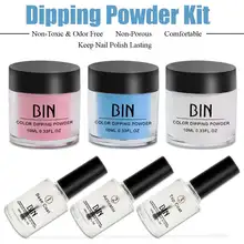 6 шт./компл. акриловый Фрезер для ногтей cо шлифовальными порошок Комплект натуральный сухой не лампа для лечения Ногтей погружения порошок прозрачный розовый гель для ногтей порошок для проведения дезинфекции в маникюрном салоне