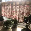 Korean Style  Cotton Linen Roses Printed Lace Short Curtain /Door Curtain  Kitchen /Bathroom Decorative  Partition Curtain 4