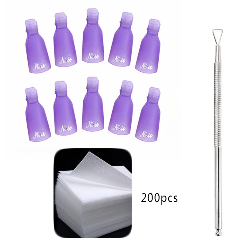 Purple Set 2 Limegirl дешевые 10 шт средство для снятия гель-лака Кепки s лак искусство впитывающийся для Кепки зажим для удаления очиститель для ногтей гель для ногтей маникюр Обёрточная бумага инструменты - Цвет: Purple Set 2