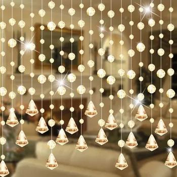 

Crystal Curtain Beads Door Curtain Window Wedding Backdrop Living Room, home Decoration Curtain Transparent Glass Ornament