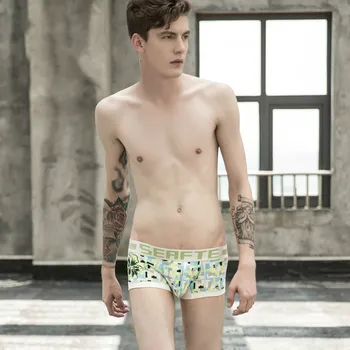 

Summer Men Low Waist Cotton Super Beautiful Plaid Underwear Sexy Boxers Brand Soft Breathable Panties Man Boxeur Homme Underpant