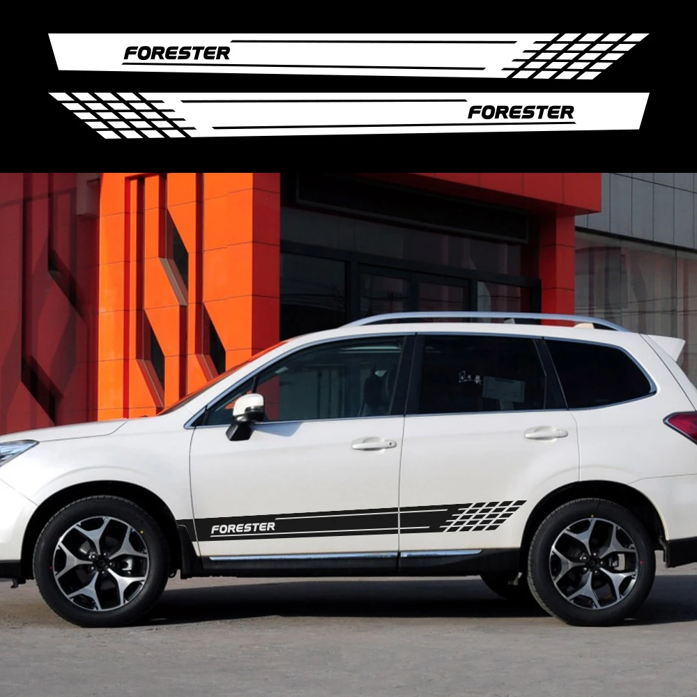 Виниловые наклейки на длинную боковую юбку автомобиля для Subaru Forester XV Outback