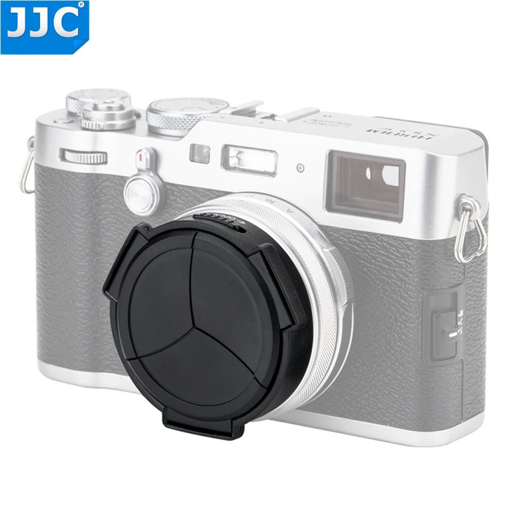 Автокрышка объектива JJC для камеры Fujifilm FINEPIX X100 X100S X100T X100F X70 серебристый и черный