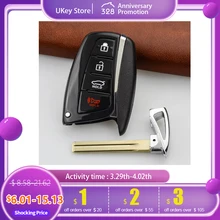 OkeyTech Замена авто ключ оболочка 4 кнопки подходит для Hyundai Genesis 2013-2015 Санта-Фе Equus Azera детали для пульта дистанционного управления