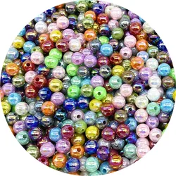 Iridescent Acrylic Beads for Jewelry and Crafting - Assorted Sizes (Random Mixing)