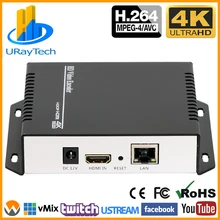 4K Ультра HD HDMI к IP видео кодировщик H.264 кодирующее устройство телевидения по протоколу Интернета потоковая трансляция в прямом эфире кодировщик сервера с RTSP UDP HLS RTMP RTMPS