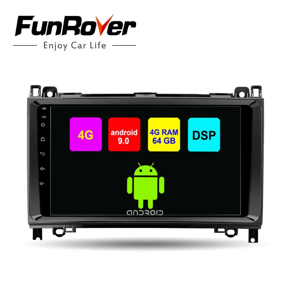 Funrover 2 din Octa Core Android9.0 автомобильный dvd-плеер для Mercedes/Benz/Sprinter/W169/B200/B-class Радио gps DSP 4G