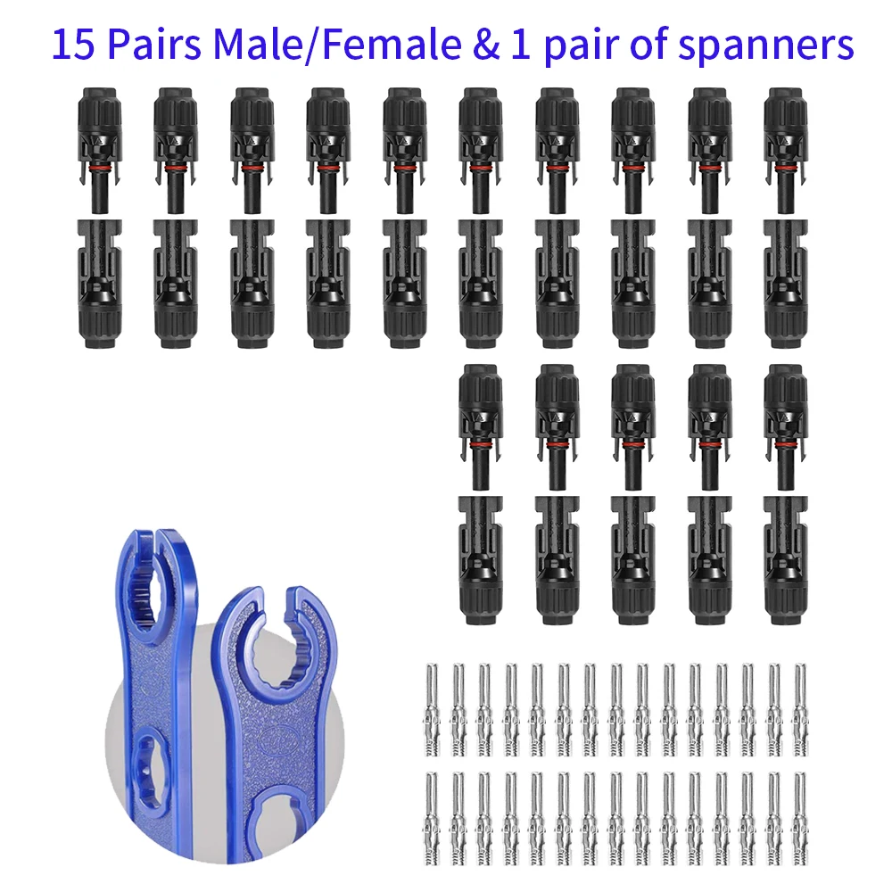 Solar Panel Connector Cable 5Pairs / 10PCS /20pcs Photovoltaic Solar Connectors-Male & Female IP67 Waterproof Connector