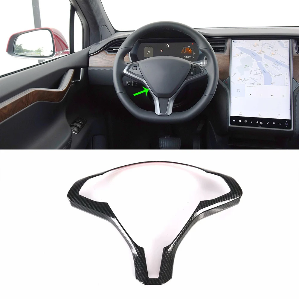 

Car Accessories Interior ABS Steering Wheel Panel Cover Decorative Trim For Tesla Model X 2019 Car Styling