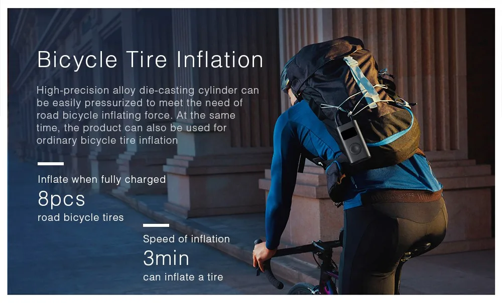 Xiaomi Portable Smart Digital Tire Pressure Detection Electric Inflator Pump for Bike Motorcycle Car Football