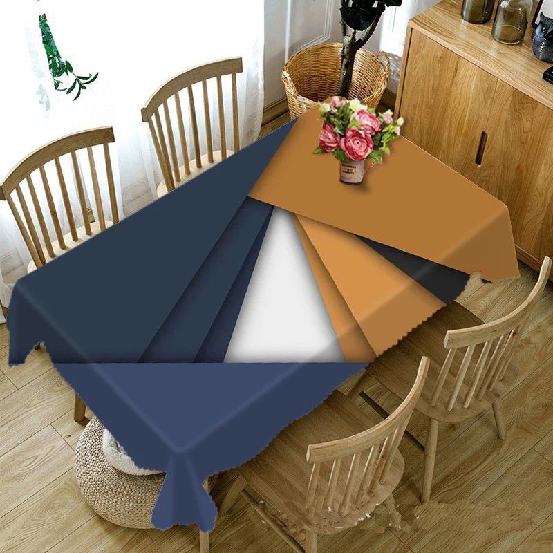  3D Nordic color stitching rose Tablecloth Creative Colorful Wallflower Pattern Washable Thicken Rec