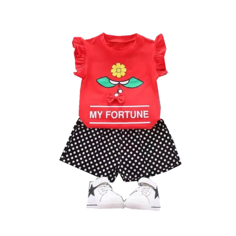 

Summer Baby Girls Clothing Children Cartoon Flower Pattern Vest Shorts 2Pcs/sets Toddler Casual Clothes Suit Kids Outing Costume