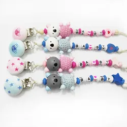 Soporte para chupete de haya hecho a mano, cadena de silicona, Koala, cadena para mordedura de bebé, accesorios para recién nacido, regalo