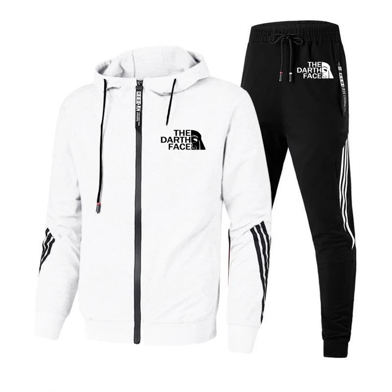 2021 Popular Style THE DARTH FACE Logo Print Spring Men Hoodie Jacket+Long Pants 2-Piece Set Customizable Logo Best-selling mens two piece sets Men's Sets