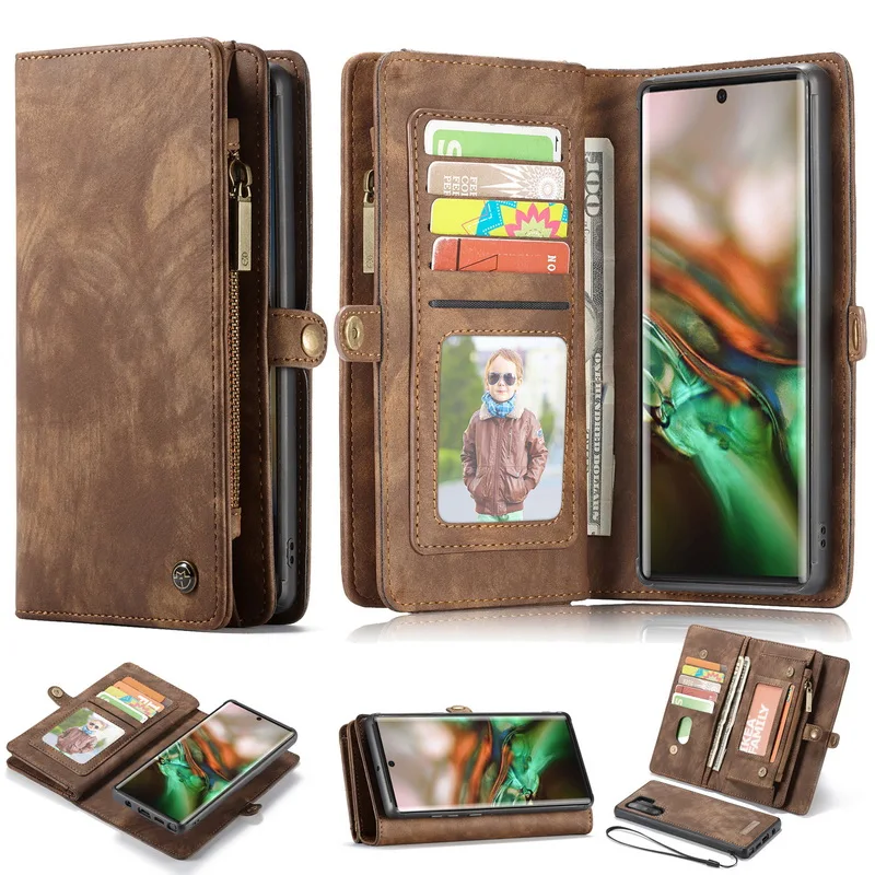 Магнитный флип-чехол-кошелек для samsung Galaxy A50 A70 Note 10 9 S9 S10 Plus, роскошный мульти-держатель для карт, кожаный чехол на молнии