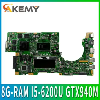 شراءK501UW محمول اللوحة الأم ل ASUS K501UQ K501U اختبار اللوحة الأصلية DDR3 8G-RAM I5-6200U GTX940M