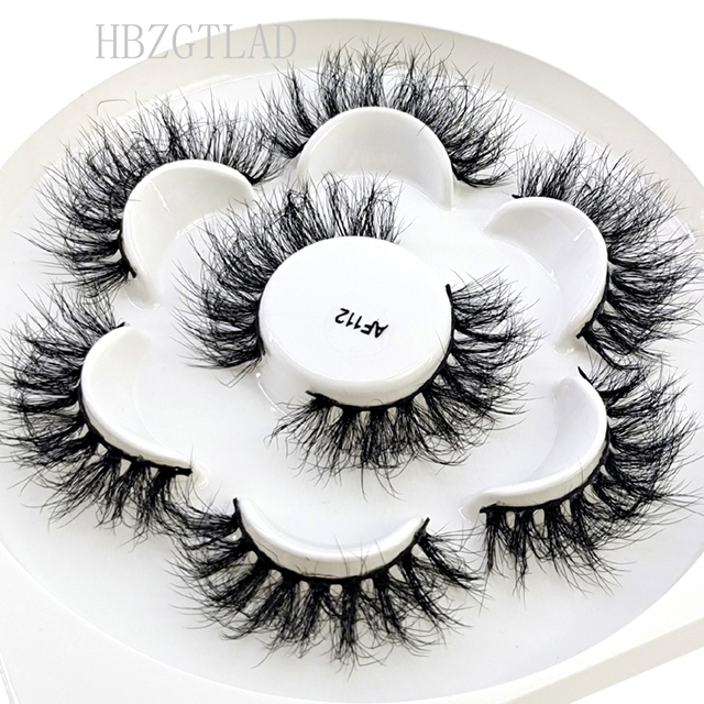 4Pair 3D Mink Eyelashes Fluffy Dramatic Eyelashes Makeup Wispy Mink Lashes Natural Long False Eyelashes Thick Fake Lashes