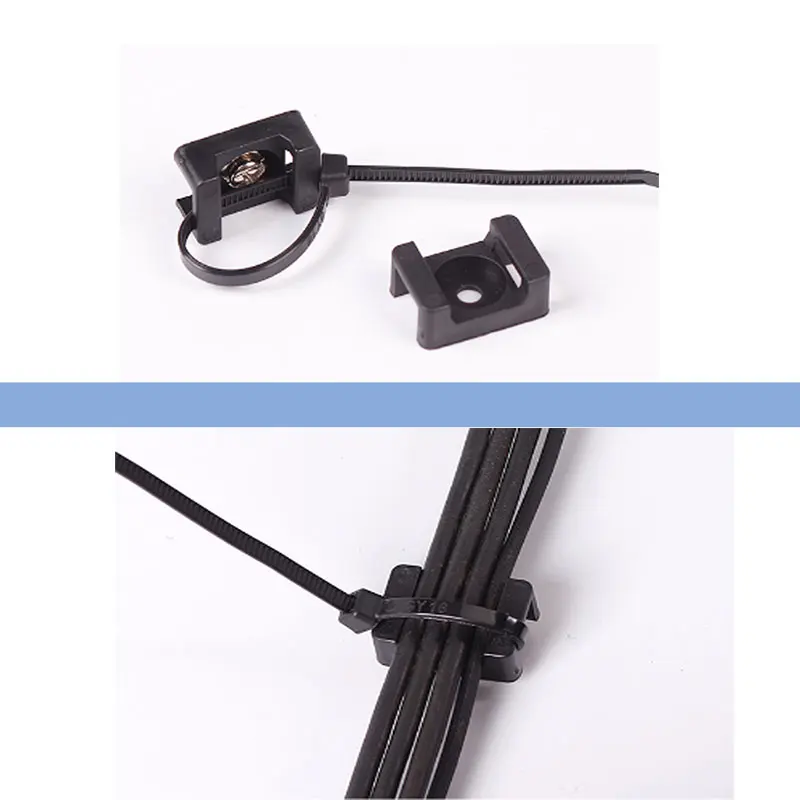 4/5 100 Pack Zip Tie Mount With Cable Ties,Self Adhesive-backed Mounts For  Wire Holder , Black Cable Management Clips Wall Anchors