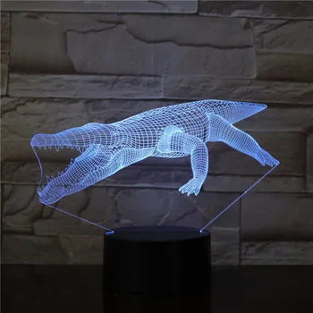 

3D Lamp The Crocodile Color Changing with Remote Battery Powered Dropshipping 2019 Fast Delivery Led Night Light Lamp Hologram