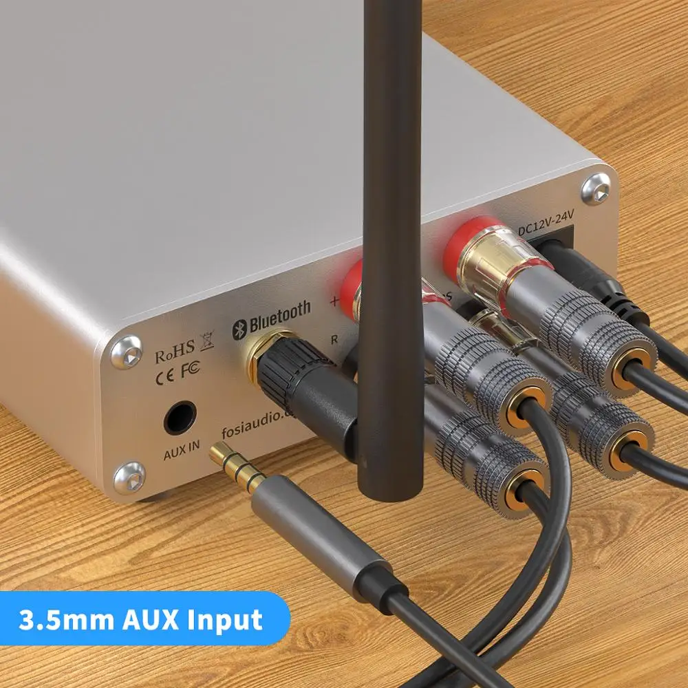 Integrado de Alta Fidelidade para Alto-falantes em Casa Fosi Áudio Bluetooth Amplificador Estéreo Receptor Classe d Mini 50w * 2 Agudos & Graves Bt10a 5.0 - Image 5