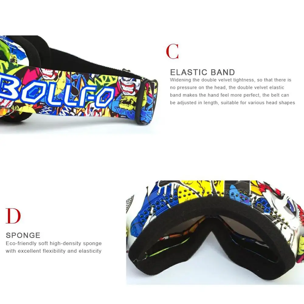 Ski Goggles Double Layer polarized Lens Skiing Fashion Colorful Anti-fog Snowboard Goggle Men Women Ski Glasses Anti-wear