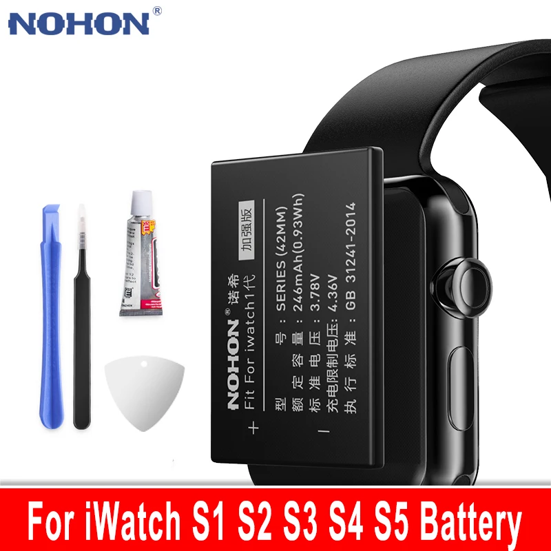 Аккумуляторная батарея NOHON A1579 A1578 A1760 A1848 A1847 для Apple Watch Series 1 2 3 4 5 38 мм S1 S2 S3 S4 S5 40 44