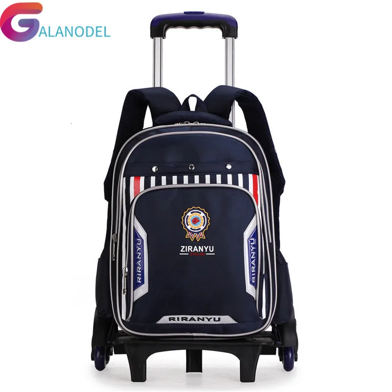 Колеса съемный школьный рюкзак-тележка 2/6/большой емкости детские школьные сумки для мальчиков Дети Съемный Mochilas Escolares