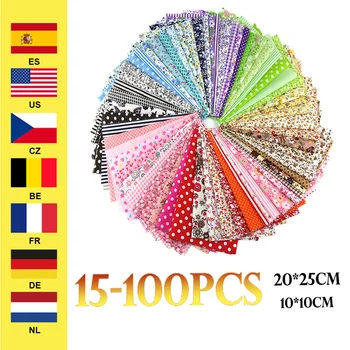 

15/50/60/100pc fixed Cotton Fabric diy Patchwork cloth10x10 20x25cm Handmade Charm Pack Patchwork Fabrics DIY Accessories