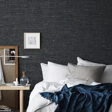 Темно-синий/зеленый/серый льняная текстура Обычная настенная бумага современный простой Темный сплошной цвет нетканые Grasscloth обои