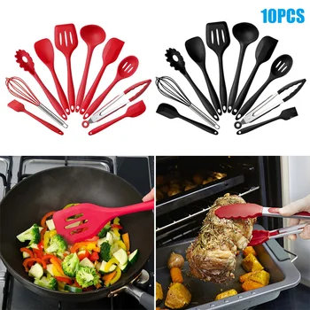 

Silicone Kitchenwares 10Pcs/set Durable Practical Heat Resistant Kitchen Tool Cookware Sets FP8