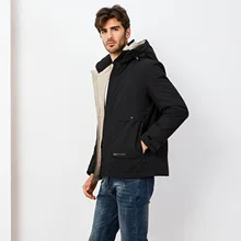 Зимний повседневный мужской пуховик с капюшоном, мужское пальто, 90% серый утиный пух, мужской пуховик