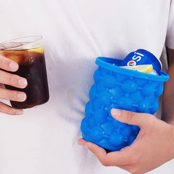 

Silicone Ice Maker Fast Cold Ice Bucket Ice Storage Bucket Space Saving Ice Genies Portable Ice Ball Maker for Dropshipping